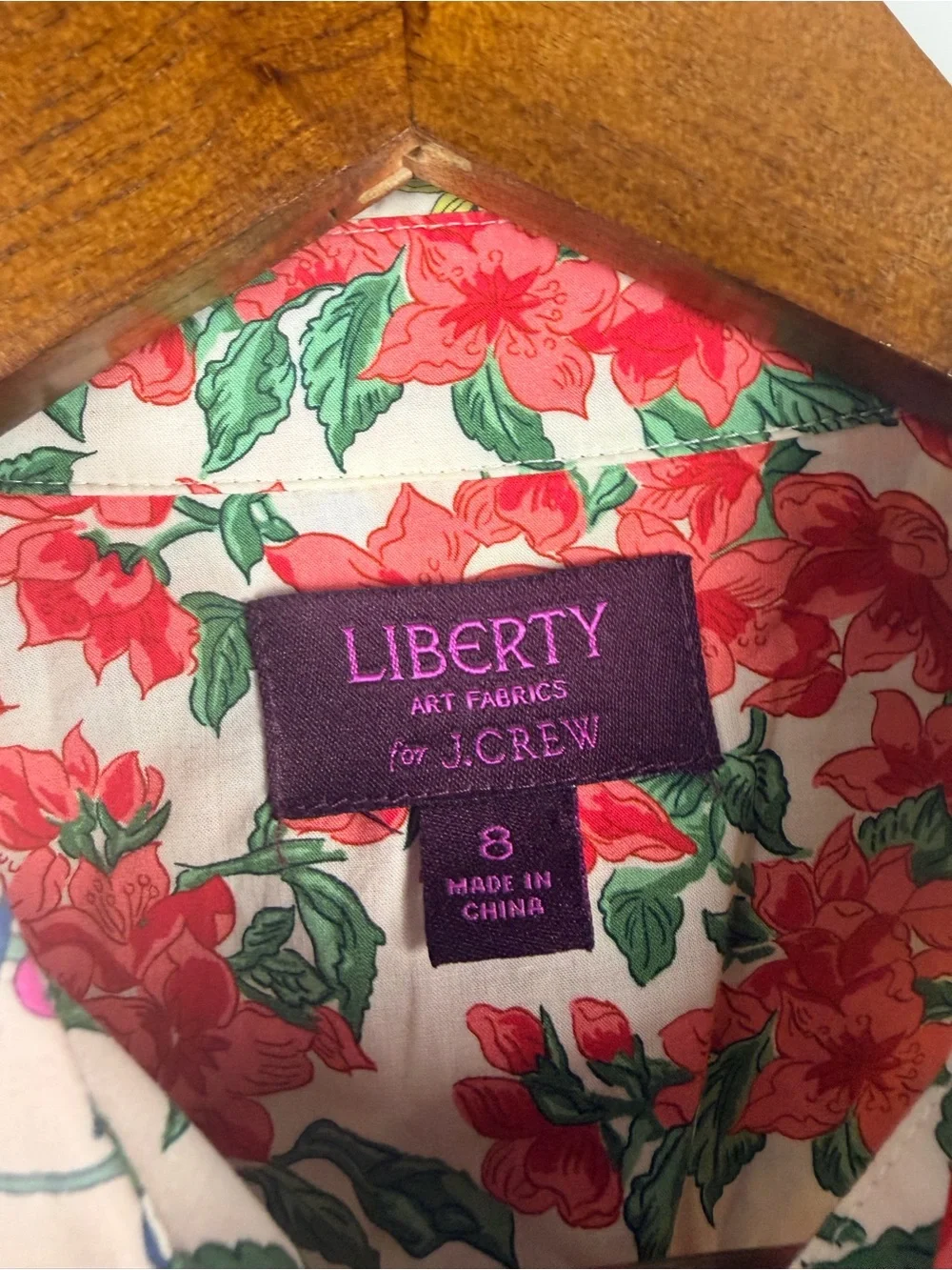 Liberty for J. crew floral button down blouse size 8